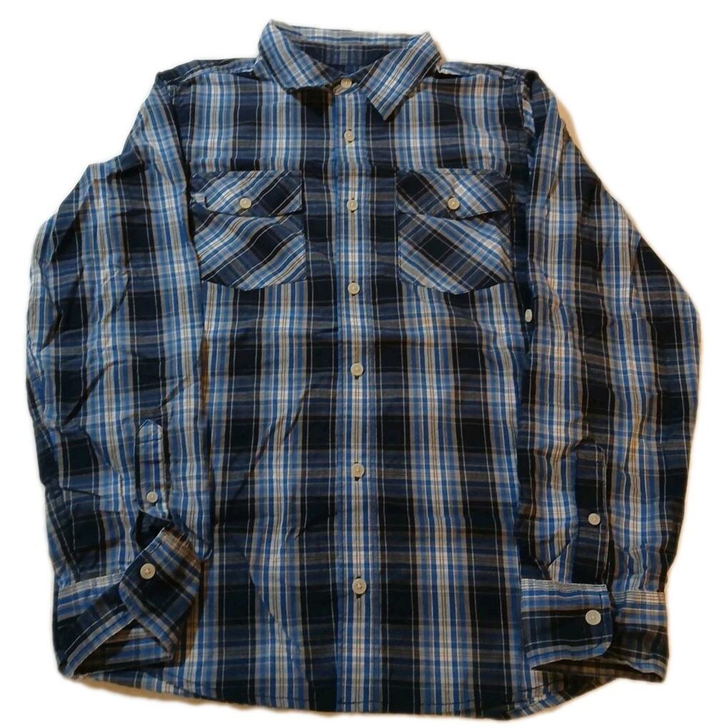 Urban Pipeline Long Sleeves shirt Boys Size Xl Blue Plaid